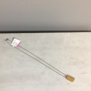 NWT Silver link chain with gold Greek emblem pendant